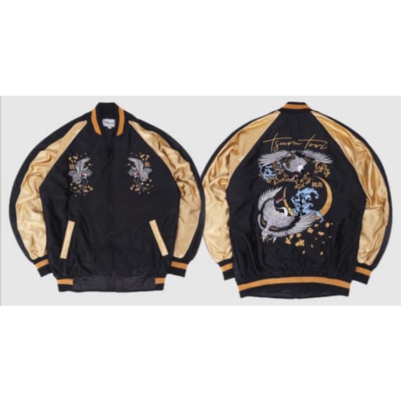 Jaket Sukajan Tsurutori Black Gold / Sukajan Japan / Sukajan Murah Original / Sukajan Pria Murah