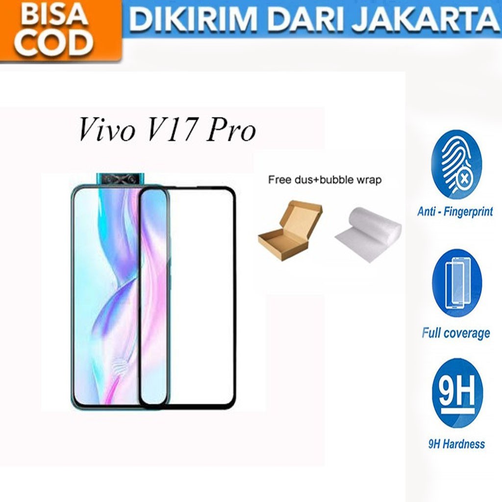 Vivo V17 Pro Full Cover/Full Screen Tempered Glass Screen Protector Anti Gores