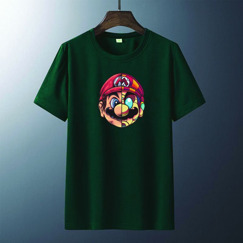 Kaos pria Distro Baju kaos pria wanita super mario atasan pria lengan pendek kaos katun pria wanita dewasa original