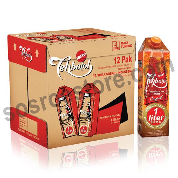

Teh kotak sosro kemasan 1 liter isi 12 pcs
