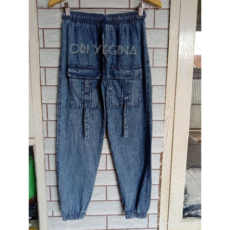 CELANA JOGER CARGO JEANS STANDAR JUMBO WANITA DEWASA TERMURAH REALPIC BAHAN HALUS TIDAK LUNTUR