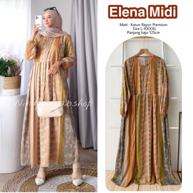 Gamis midi dress L XL XXL XXXL XXXXL ld 100 110 120 130 140 kekinian viral 2022 model ussy