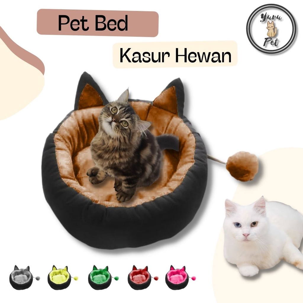 Tempat Tidur Kucing / Anjing Bentuk Karakter Telinga Ekor Super Lembut dan Nyaman Ukuran50x50x10cm