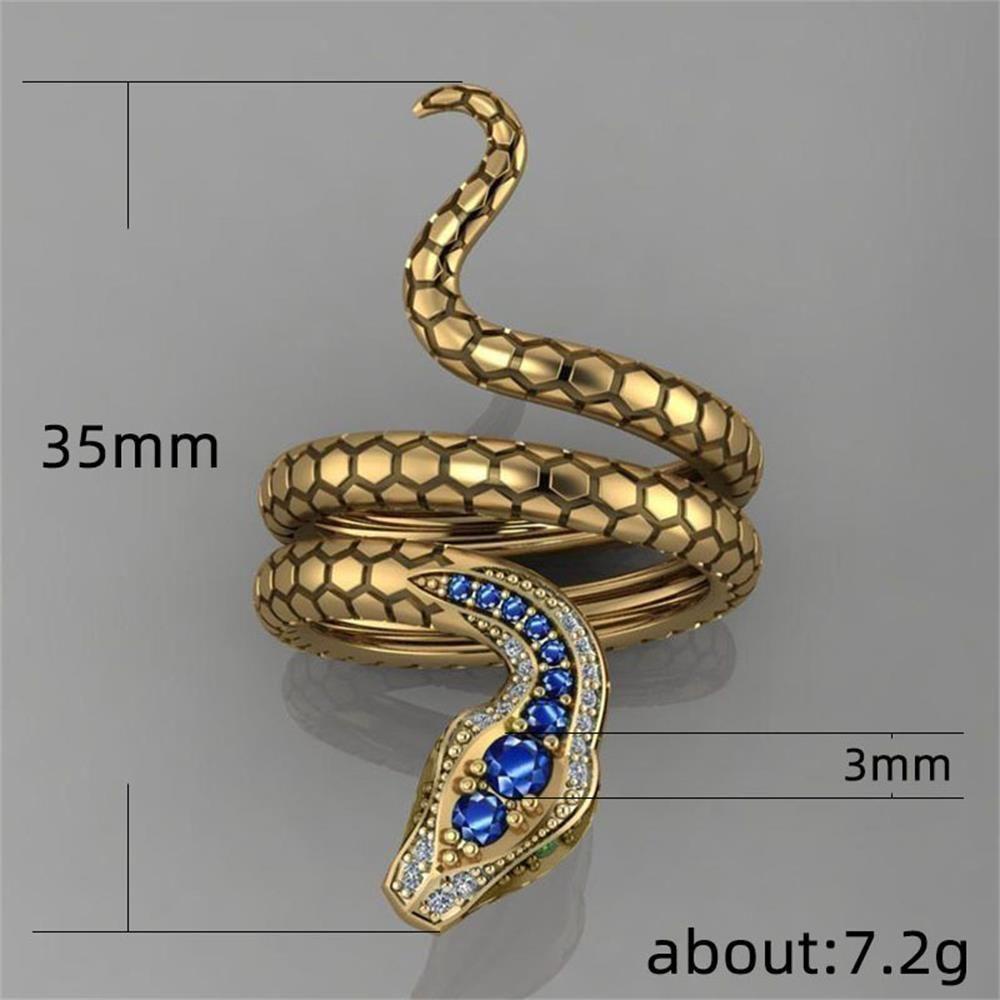 Suyo Cincin Ular Jari Cincin Kuningan Hip Hop Perhiasan Mendominasi Cincin Vintage