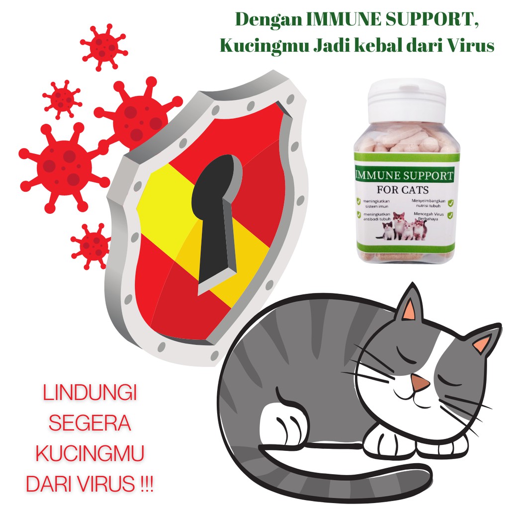 Vitamin Imun Kucing Anti Stress  Immune Support 50 Kapsul