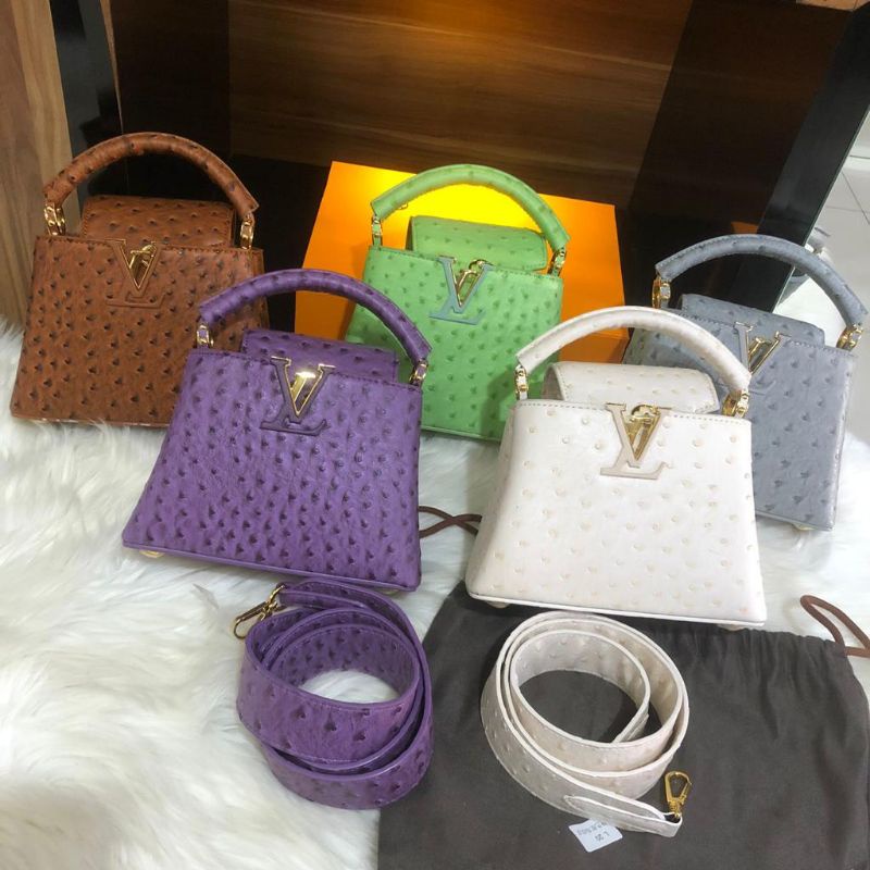 LV Capucines Ostrich Small Kulit Asli Premium