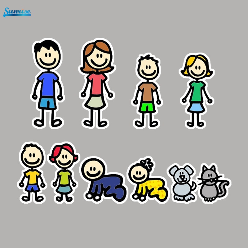 Stiker Motif Kartun Anime My Family Anti Air Ukuran 20cm X 15cm Untuk Motor / Mobil