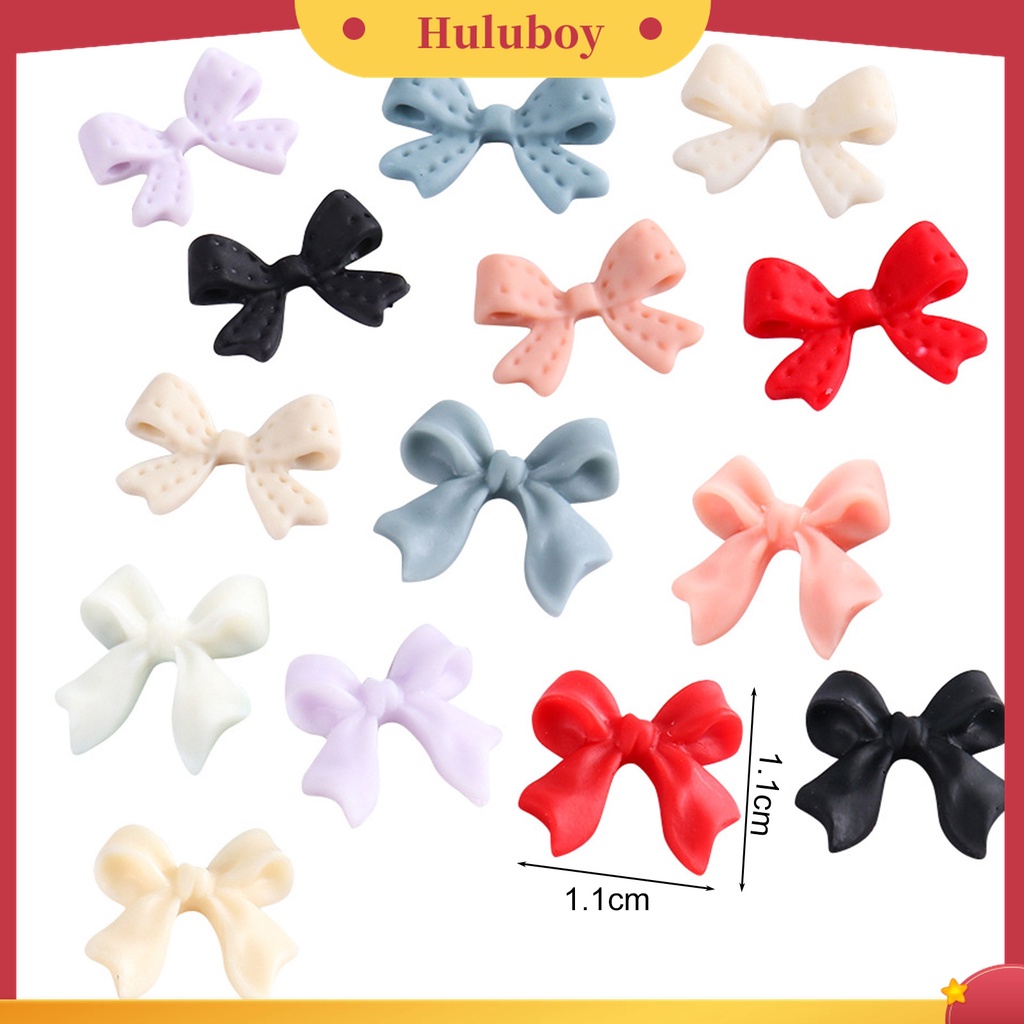Huluboy Huluboy♡ 20pcs / Set Ornamen Pita 3D Efek Frosted Bahan Resin Warna-Warni Untuk Dekorasi Nail Art