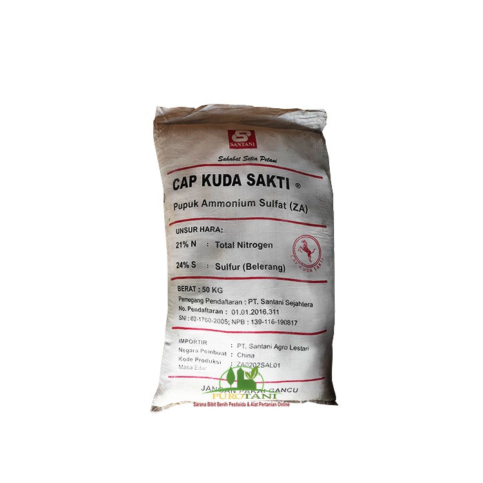 Pupuk ZA Ammonium Sulfat Pupuk ZA Putih Cap Kuda Sakti Repack 1KG