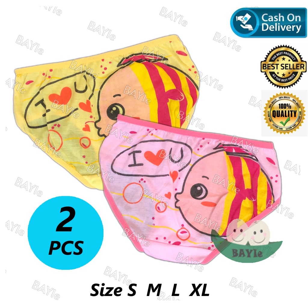 BAYIe - 2 PCS Celana Dalam/CD Anak Perempuan Cewek ESSEN/CERIA /Calana dalam Bayi Perempuan Size S M L XL