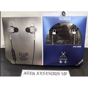 HeadSet Bluetooth ROKER CLUB RB08 Magnetic Handsfree Bluetooth 4.2