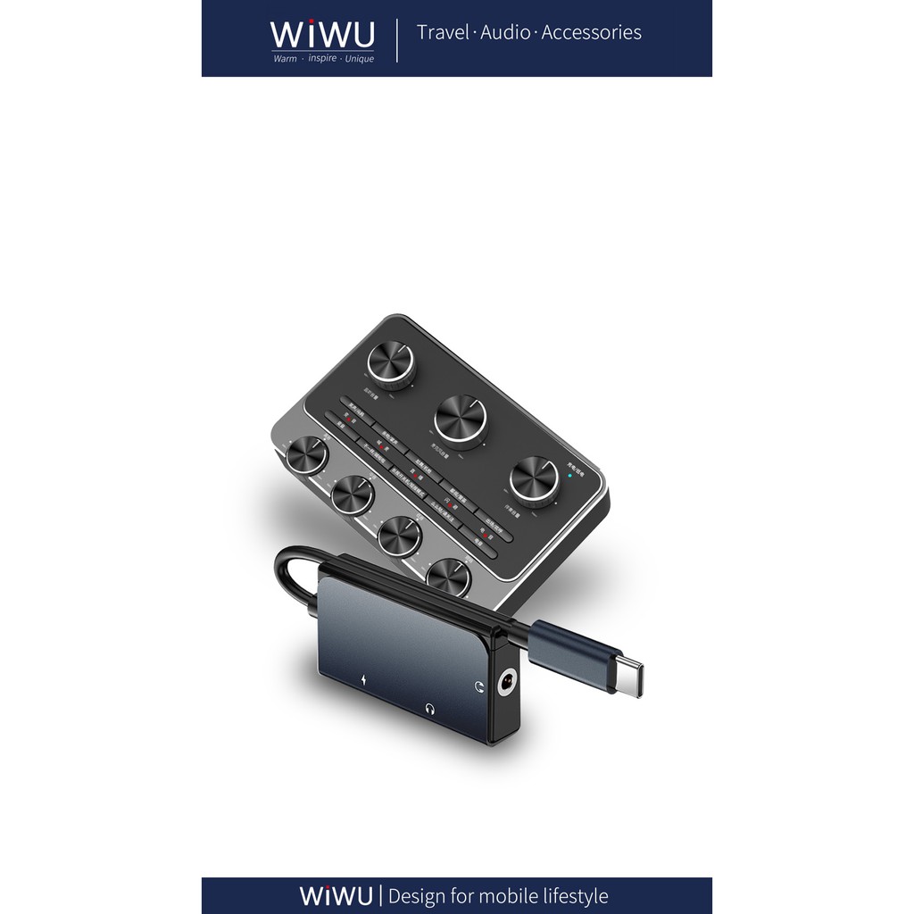 WIWU LT02 PRO - USB-C to 3.5mm Audio and USB-C - Support 60W Charging