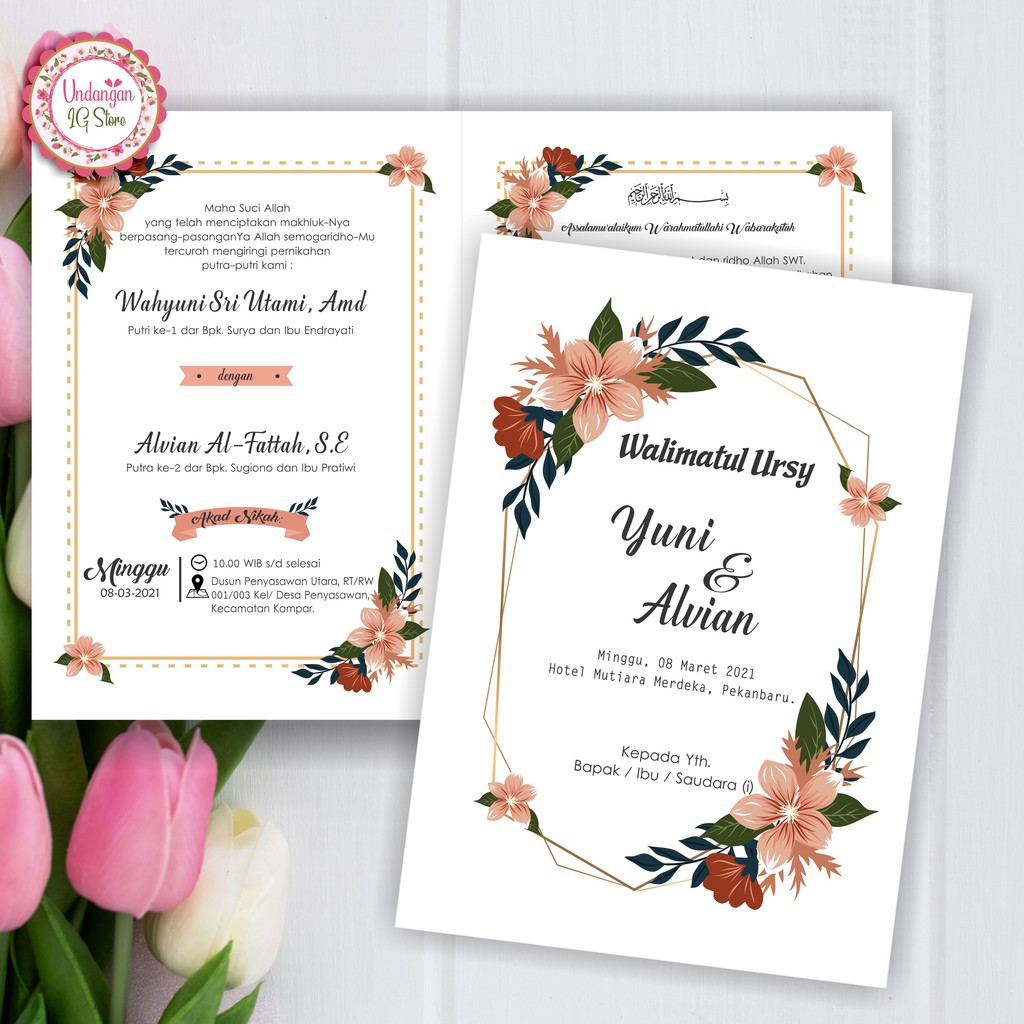 Gambar Bunga Undangan Pernikahan - Bingkai Bunga Undangan Pernikahan