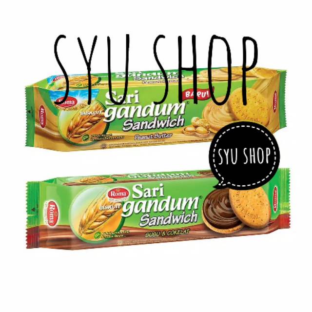 

Roma sari gandum cokelat coklat kacang peanut 115 gr