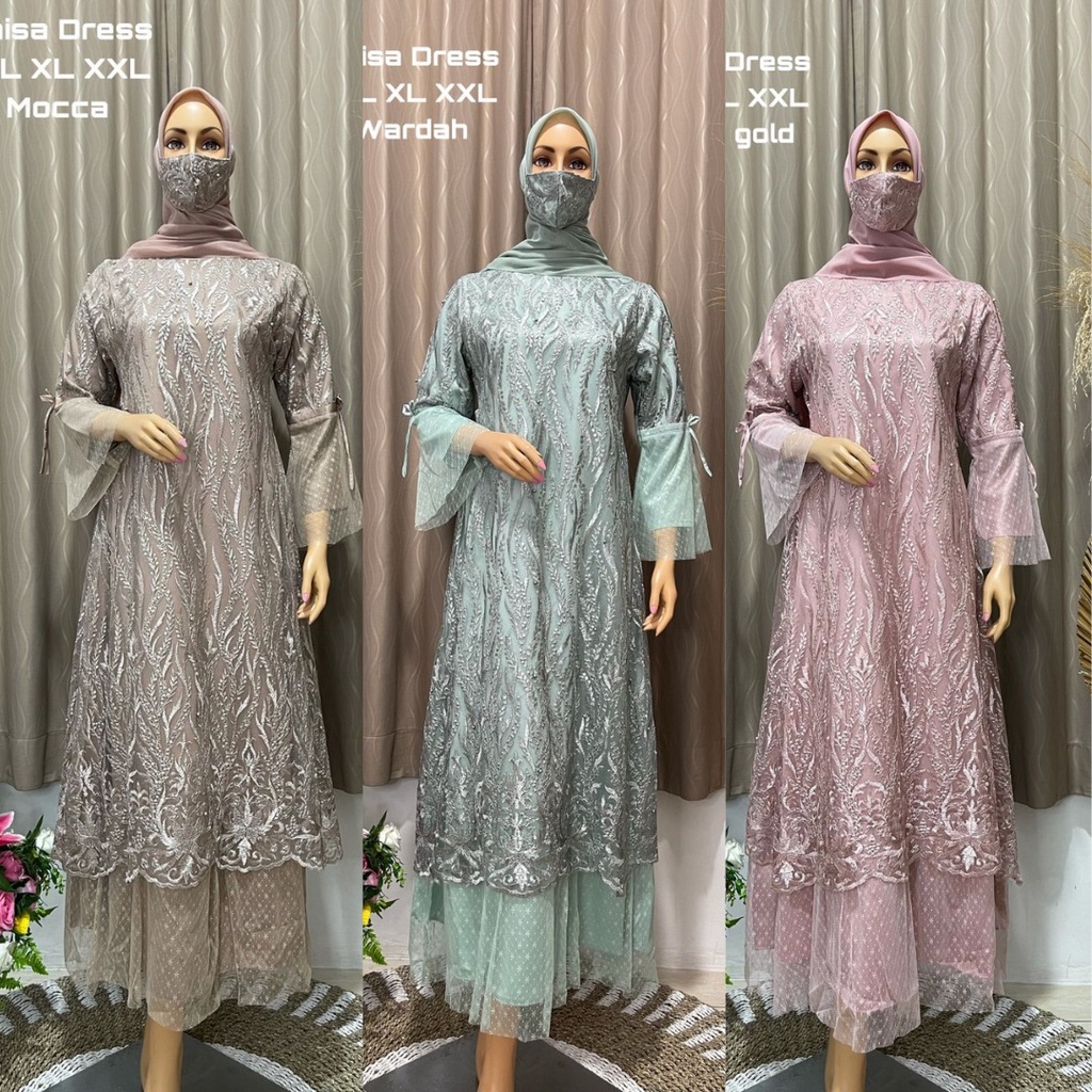 Dress Tille / Gamis Tulle Raisa Moca Dan Warna Lain