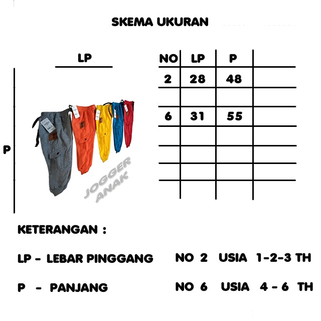 jogger Celana anak 1-6 tahun / Celana panjang anak Pria Dan Wanita  / Celana anak