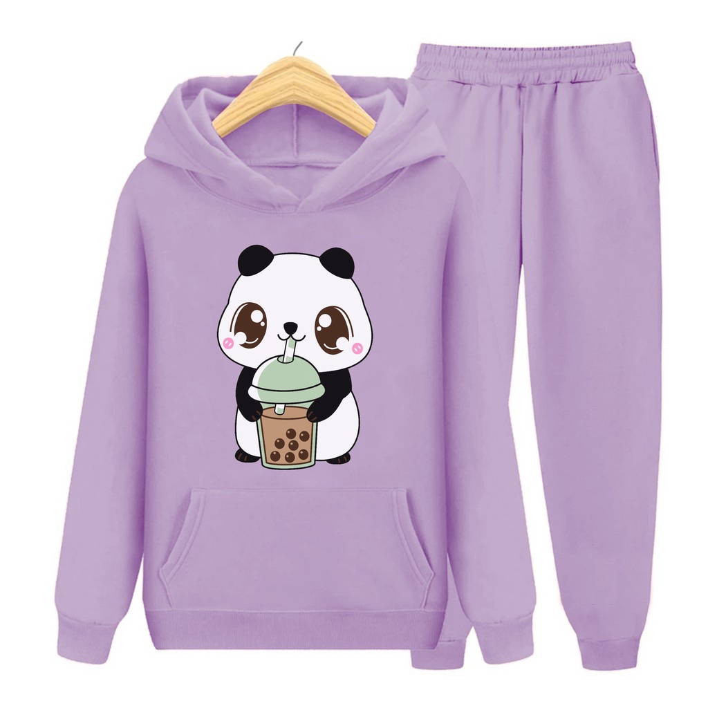 YMF - Setelan Sweater Hoodie Panda Boba | Anak-Remaja ( SET Hoodie - Panda Boba )®