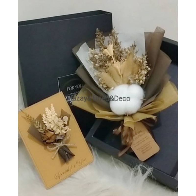 GIFT BOX &amp; BOUQUET DRIED CUTTON