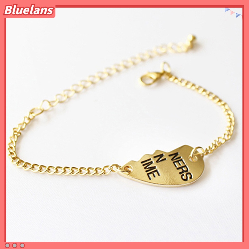 2pcs Gelang Bangle Bahan Alloy Bentuk Hati Untuk Wanita