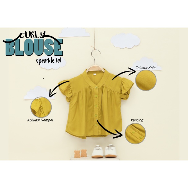 CURLY BLOUSE / ATASAN ANAK / BLOUSE ANAK 1 - 10TH / kemeja anak perempuan