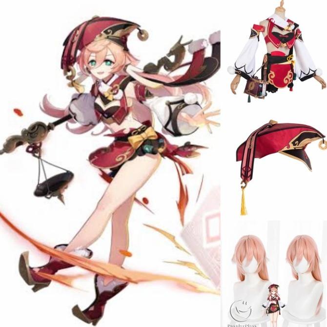 Yanfei wig costume shoes bag genshin impact
