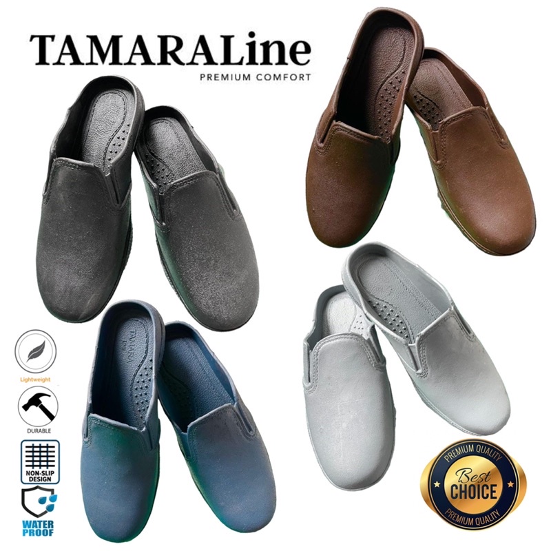 Sepatu Sandal Selop Slide Slip on Karet Pria Dewasa / Remaja - TAMARALINE 202 / Bahan Premium Lentur Empuk Ringan Kuat Anti Slip Anti Air / Model Casual Santai Rumah Kerja Outdoor Kamar Mandi  Murah Original