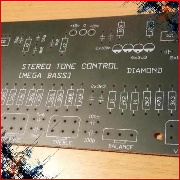 

Pcb Tone Control Stereo Diamond Mega Bass IC 4558 Bahan Pertinax