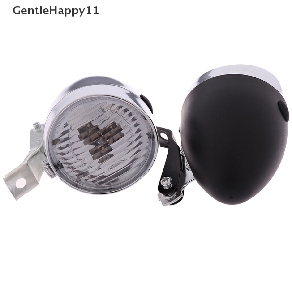 Gentlehappy 3led Retro Sepeda Bike Front Light Headlight Lampu Senter Vintage