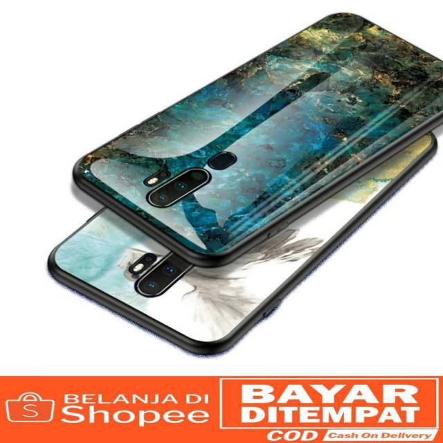 Casing Motif Marble Glass Oppo A9 2020 | Sho   pee Indonesia