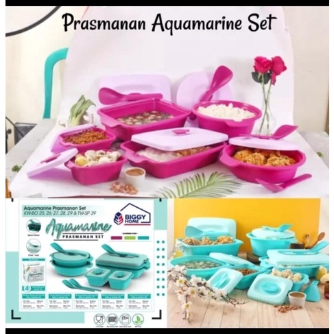 Jasmine serving set / aquamarine set