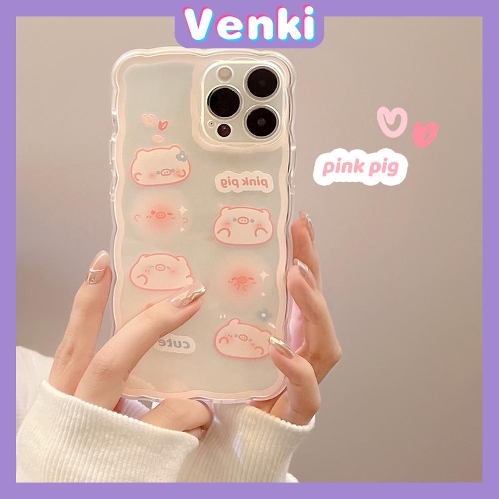 Soft Case Silikon Transparan Anti Slip Shockproof Motif Babi Pink Untuk iPhone 13 Pro Max 12 Pro Max 11 7 Plus