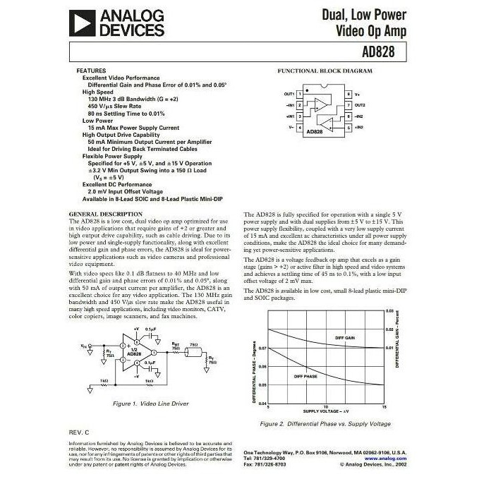 AD828 Dual Low Power Video Opamp JEJ00 Ayo Beli