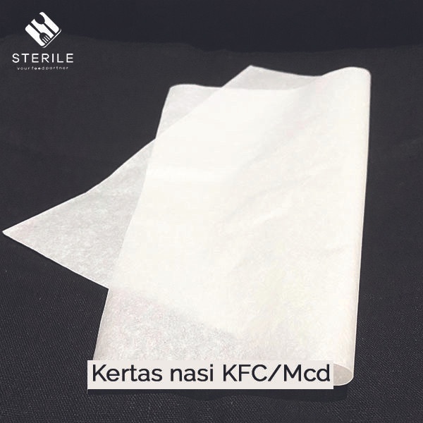 kertas nasi kfc putih polos ukuran 25 x 27 cm /kertas bungkus isi 100