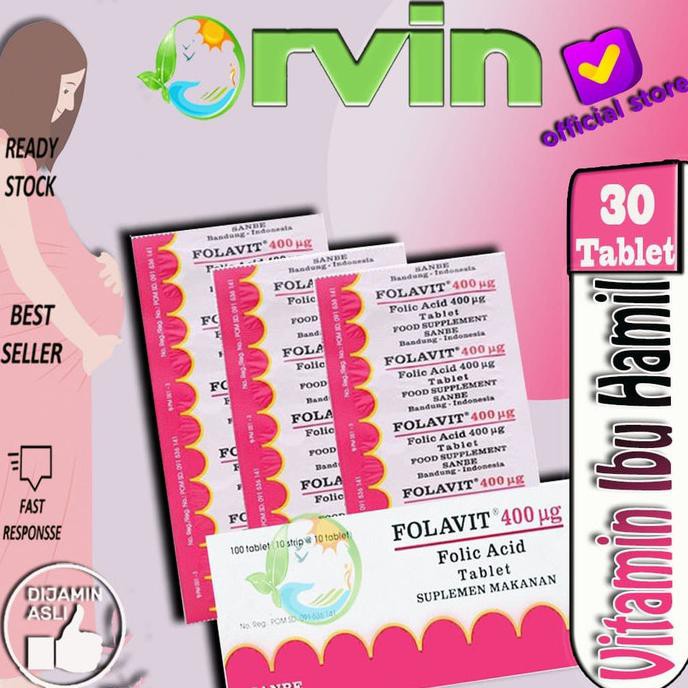 [[BISA COD]] Folavit 400 Mg / ISI 3 Strip / Tablet Suplemen Kehamilan Asam Folat Kode 770