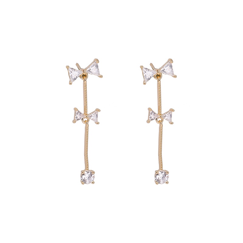 Anting Busur Wanita fashion Korea zircon