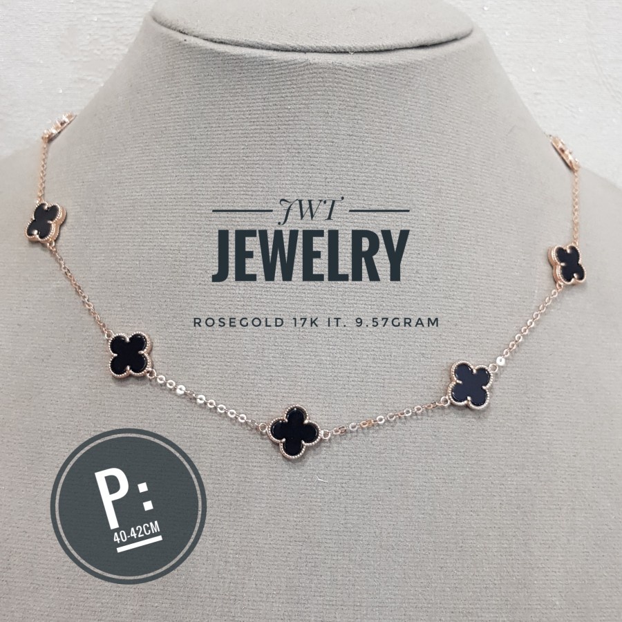 Jual KALUNG KOYE EMAS CLOVER ITALY VCA BLACK | Shopee Indonesia