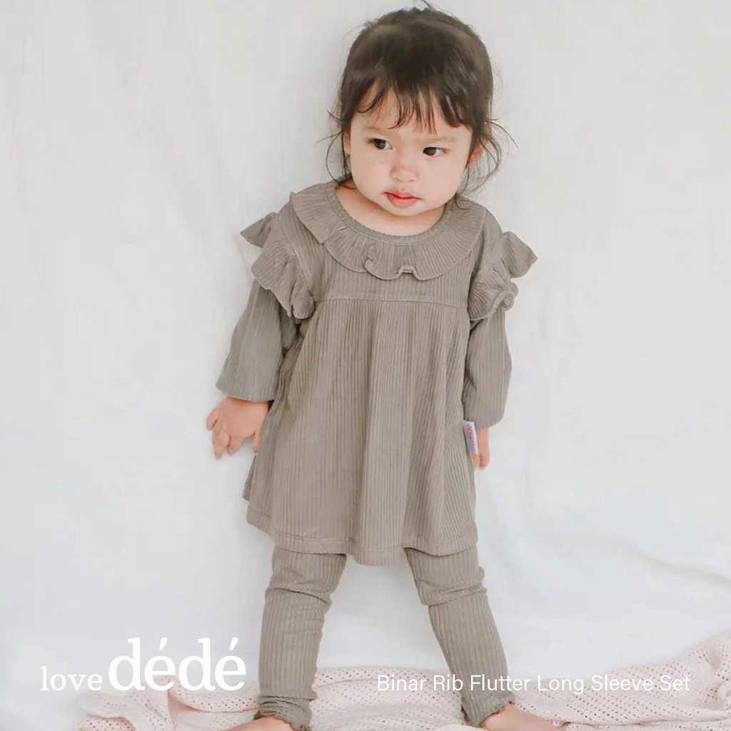 Lovedede Piyama Rib Katun Super Lembut BINAR / BUNNYLAND Piyama Anak Bayi Perempuan Cewe Terlaris Lucu Murah Baju Tidur