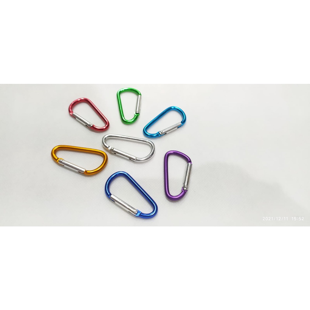 Carabiner Murah 5 cm Warna Warni - Pengait Kait Kunci Keychain Gantungan Gantung Aluminium