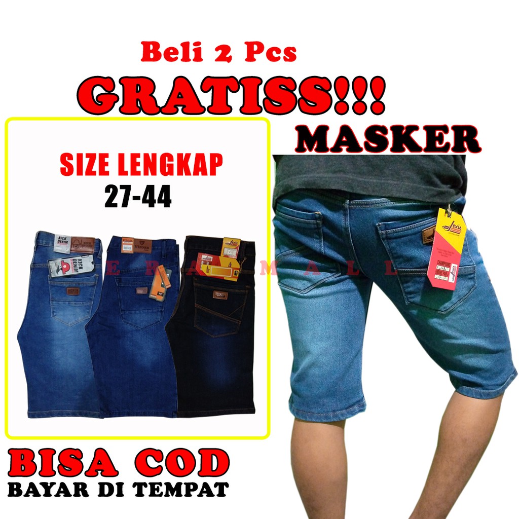 Celana Jeans Pria Pendek Premium Size 27 44 Adem Nyaman 