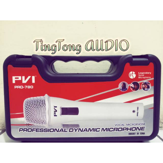 Mic kabel PVI pro 780 warna putih sensitif suara middle high berkualitas baru