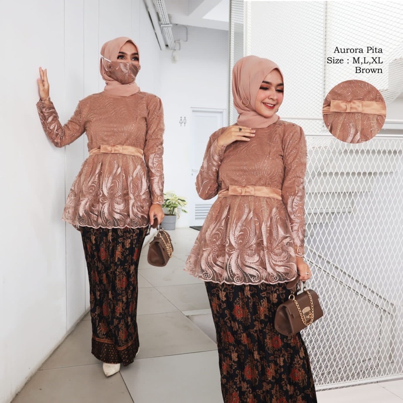 Set kebaya aurora tille-kebaya modern-blouse kebaya tille by Rasaqi kebaya-kebaya laku