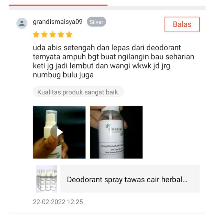 Deodorant Spray Tawas Cair Natural Herbal 100ml Penghilang  pencegah Bau Badan,  bau kaki, anak bumil busui pria wanita Pemutih Ketiak Ampuh Alnaatur umroh naik haji non alkohol halal standar BPOM COD anti oddor olah raga