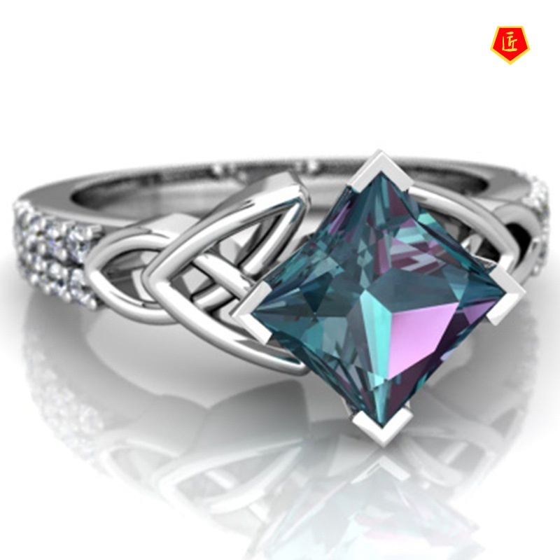 [Ready Stock]Creative Personality Colorful Topaz Ring