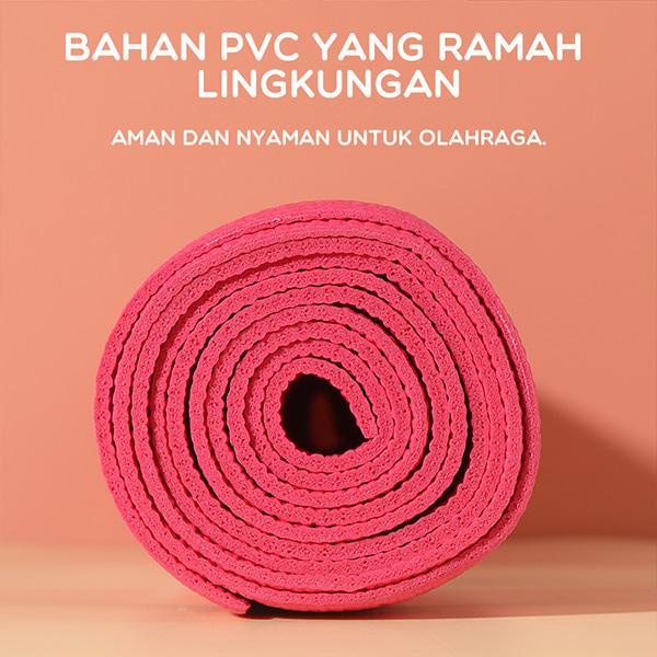 BISA COD - Matras Yoga Mat 3mm PVC Anti Slip 2 Sisi Senam Yogamat / Matras Karpet Fitnness Matras Alas Olahraga Bahan PVC SYM20