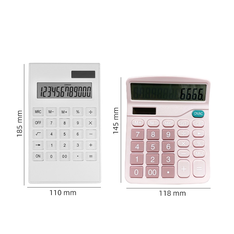 Kalkulator Elektronik Portable Tenaga Surya Power Calculator Warna Morandi Untuk Sekolah / Kantor