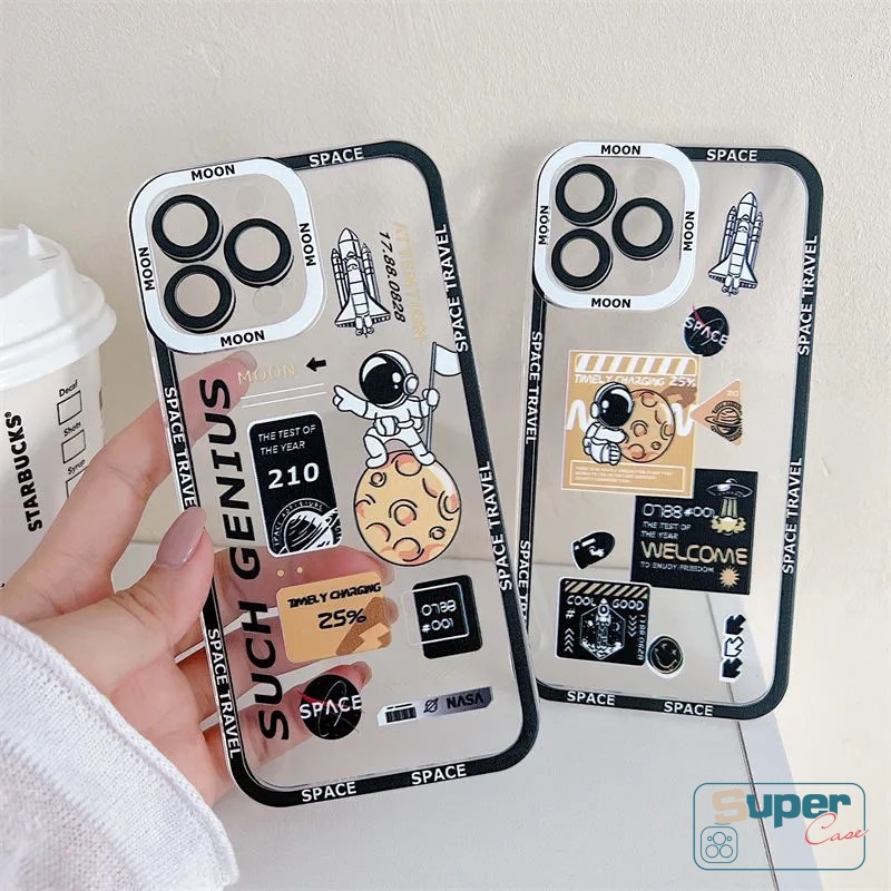 Casing Soft Case Realme 6i 8i C31 C25 C55 C33 C21Y C30 C25Y 8 9i 5 5s 5i 8pro 9 10 Pro Plus C25s C12 C35 C11 C3 C15 C20 C20A C21 Trendy Merek NASA Astronot Space Bening TPU Cover