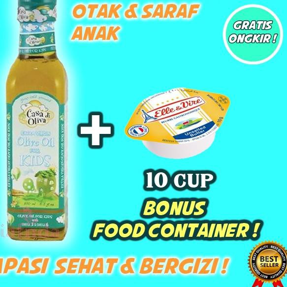 

<< Gas >> PAKET EVOO casa di oliva 250ML + UB ELLE VIRE 10 cup MPASI bayi minyak zaitun extra virgin