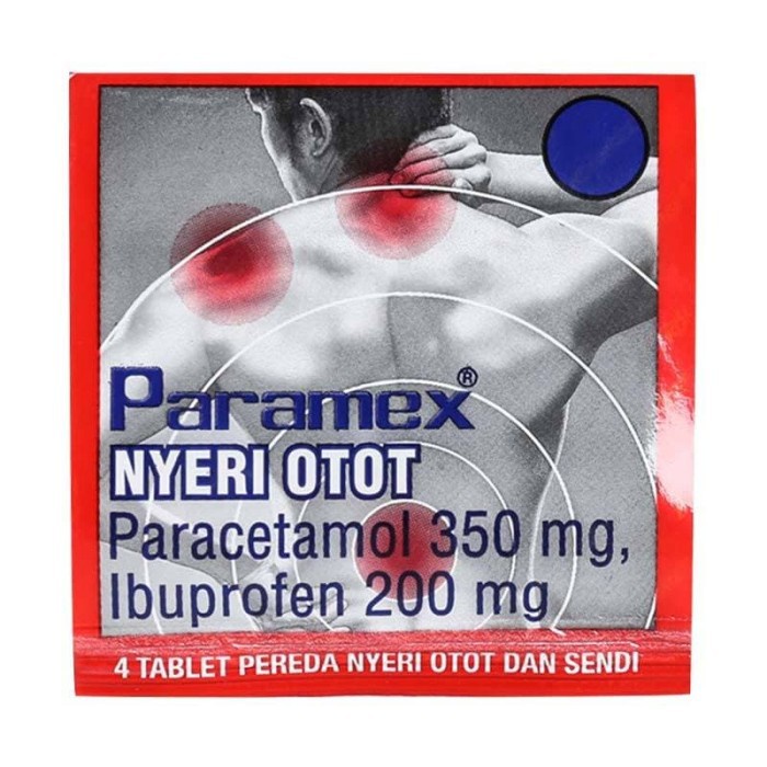 PARAMEX Nyeri Otot Strip 4 Tablet - Obat Anti Pegal Linu Parasetamol Ibuprofen