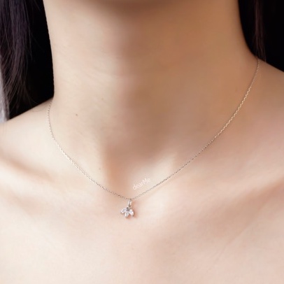 Dear Me - Ohana Necklace 925 Sterling Silver 14K Gold Plating Crystal Kalung Wanita Kristal S925