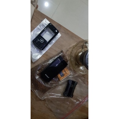 casing nokia n70 hitam metalik kqret penutup mmc bagus